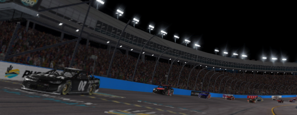 League racing action