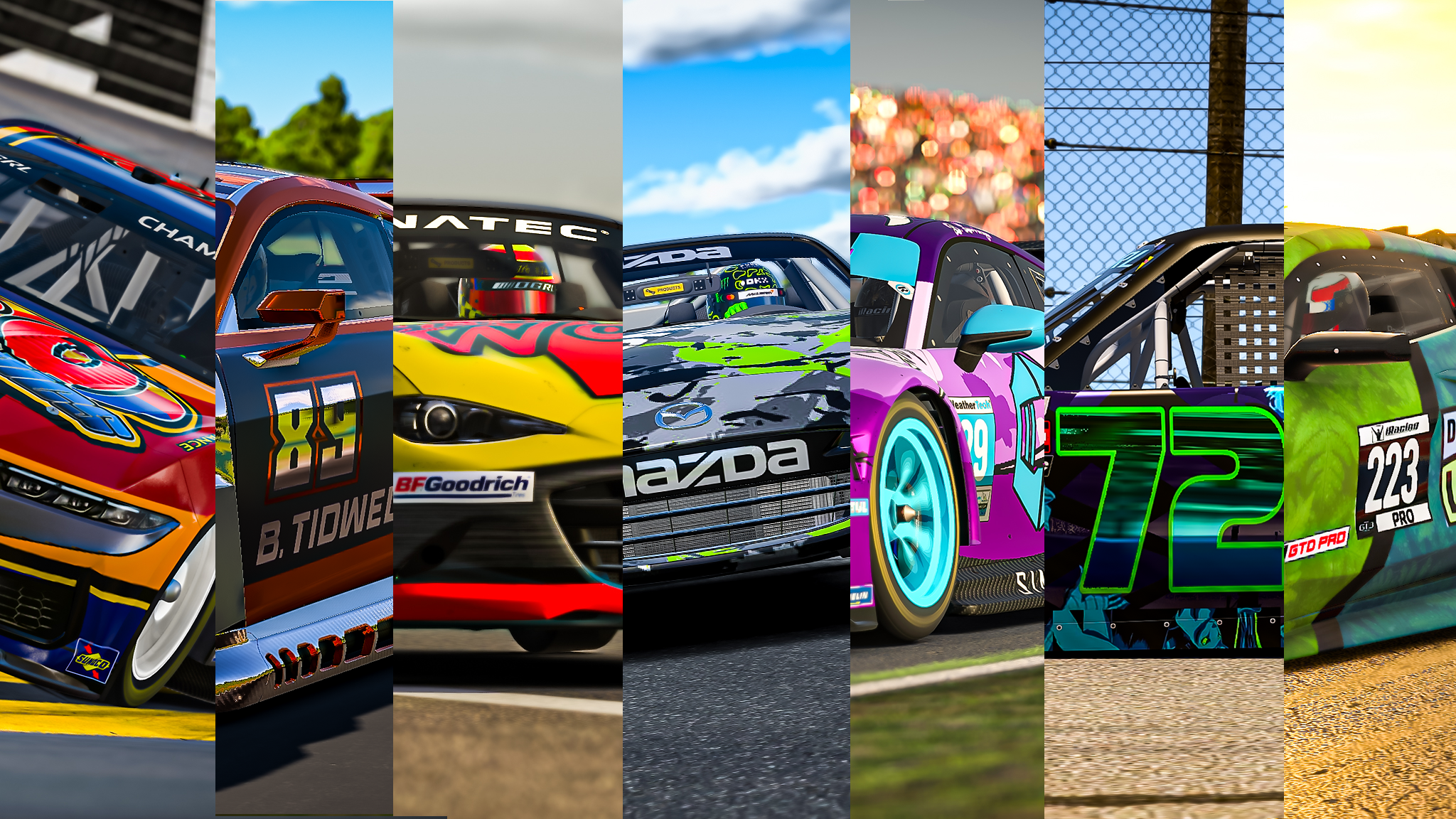 League racing action