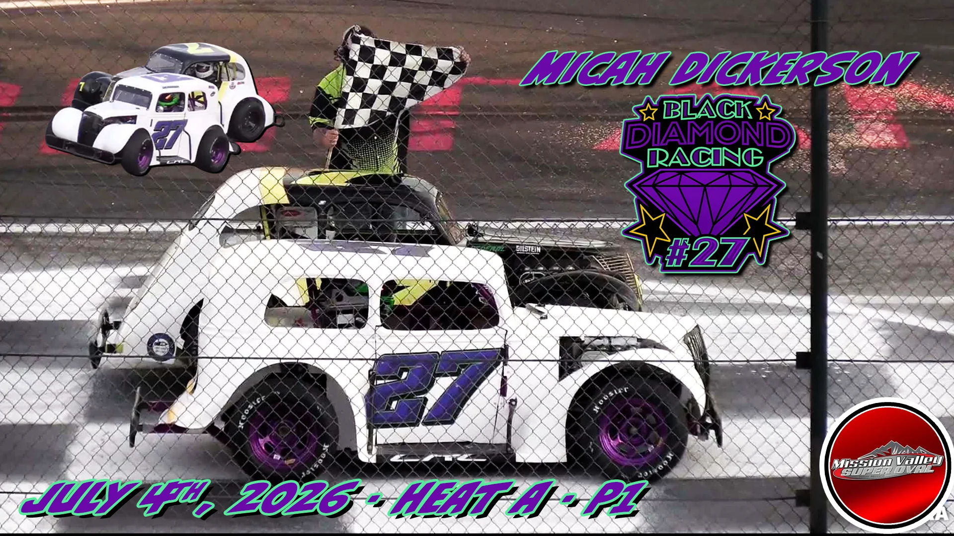 First IRL Legends Heat Race Win for Micah Dickerson!