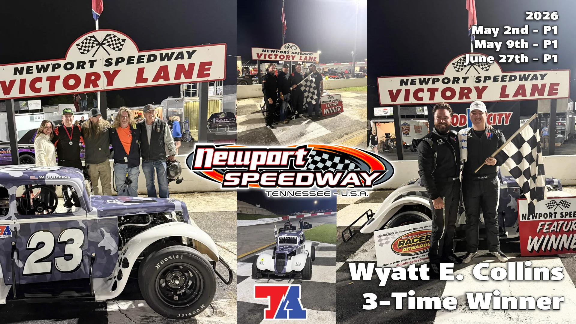 IRL Wyatt E. Collins Continues Dominant Season with Three Newport Speedway Victories
